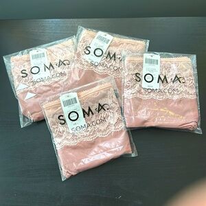 SOMA 4 pair panty- microfiber high leg “whisper blush”  NEW in pkg